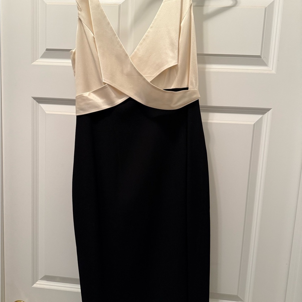 Chic Backless Black and Cream Dress